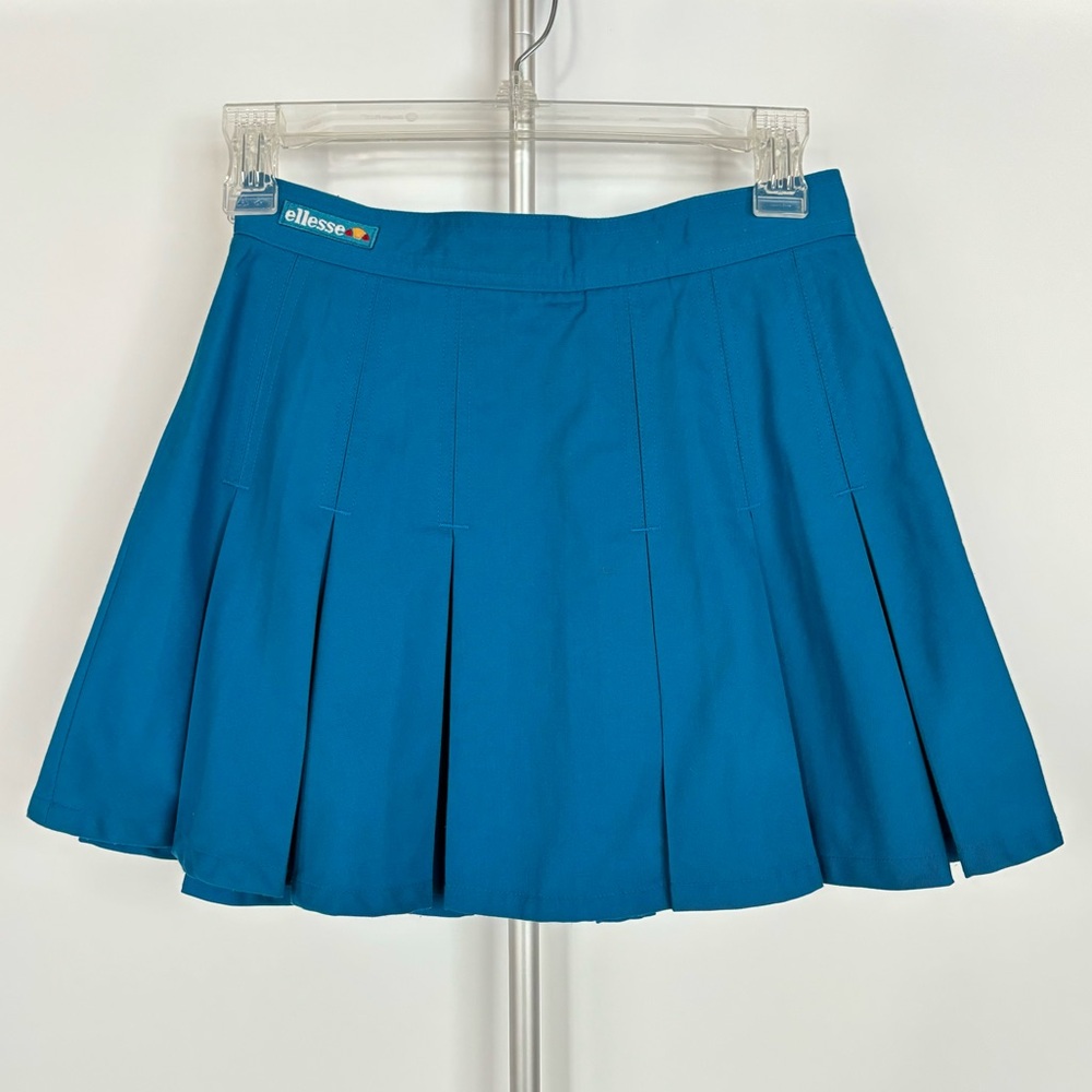 Ellesse Tennis Skirt 90s Cerulean Blue Vintage Pleated Mini Skirt - Size XS